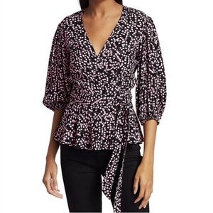 Ganni Floral Wrap Blouse